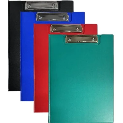 Image of A4 Vinyl Clipboard Fold Over Cover File Holder Folder Wallet Clip Board Strong (Random Colour)