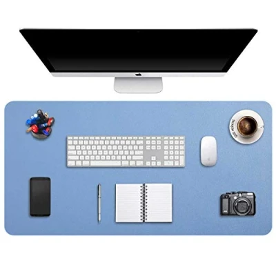 Image of Desk Pad Large, Extended Mouse Mat, Large XXL, DOBAOJIA Blotter, Laptop Writing Pad, Mat for Office/Home, PU Leather Waterproof +Suede Non Slip 35.4&quot; X 16.9&quot;(Steelblue)