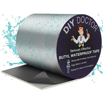 Image of DIY Doctor Butyl Tape Waterproof for Leaks Roof Sealant Outdoor Repair Aluminium Foil 150mm x 5m