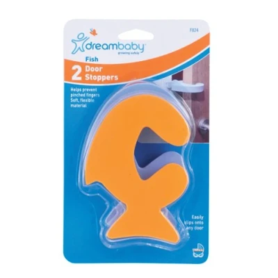 Image of Dreambaby Fish Door Stoppers (Pack Of 2, Orange and Blue)