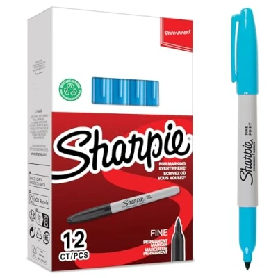 Image of Sharpie Fine Marking Pen, 12 count, Bright Blue
