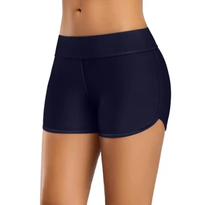 Image of CharmLeaks Women Surf Swimming Shorts Boyleg Swim Boardshort Tankini Bottom Navy 2XL