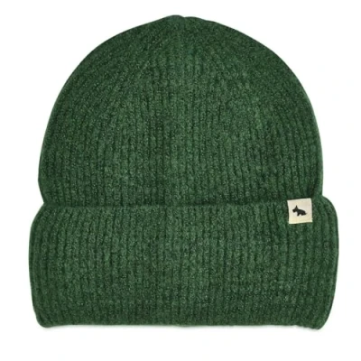 Image of Radley Knitters Lane Ribbed Beanie Hat One Size in Cedar Green