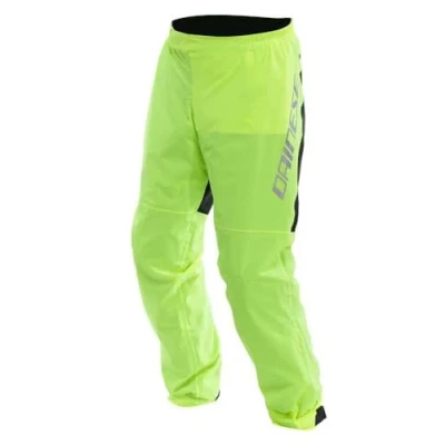 Image of Dainese Ultralight Rain Pants, Foldable Trousers for Motorcycles, Waterproof and Windproof, Men Women, Fluo Yellow, XXL