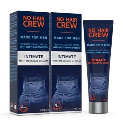 Image of NO Hair CREW 2 x Intimate Removal Cream Extra Gentle Depilatory for Sensitive Areas. Made Men (2 100ml)