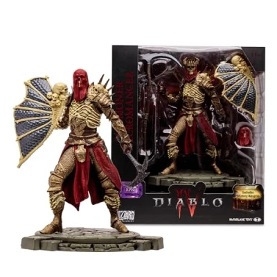 Image of McFarlane Toys Diablo IV Summoner Necromancer (Epic) 1:12 Scale Posed Figure with Interchangeable Head, 2 Weapons, Shield, Display Base, and Mystery Weapon Command the Undead Legions