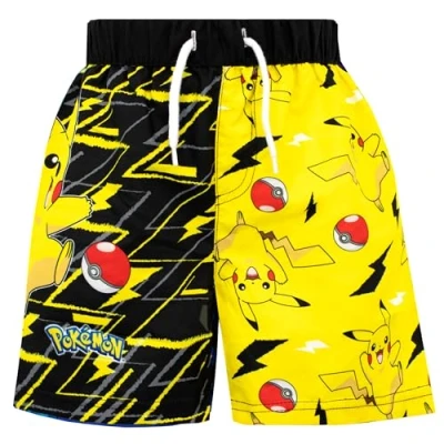 Image of Pokemon Swimming Shorts Pikachu Boys Swim Swimwear Age 5 to 6 Years Multicoloured