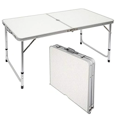 Image of Amanka Folding Garden Table 120 x 60 Height Adjustable Light Grey