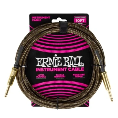 Image of Ernie Ball Braided Instrument Cable Straight/Straight 10ft Pay Dirt