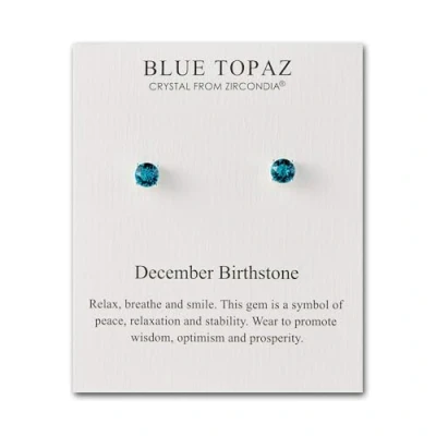 Image of Philip Jones December (Blue Topaz) Birthstone Earrings Created with Zircondia® Crystals