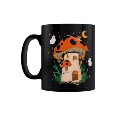 Image of Grindstore Halloween Mushroom House Black Mug