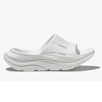 Image of HOKA ONE Men&#039;s ORA Recovery Slide 3 Slippers, White/White, 6.5 UK