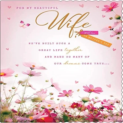 Image of Avant Garde Mother&#039;s Day Card For my beautiful Wife 10 x 7 inches
