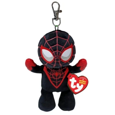 Image of Ty Plush Toy, 12 cm Beanie Babies keychain clip Marvel ((Miles Morales Spiderman))