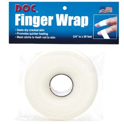 Image of Tourna Unisex Adult Doc Finger Wrap, White, One Size