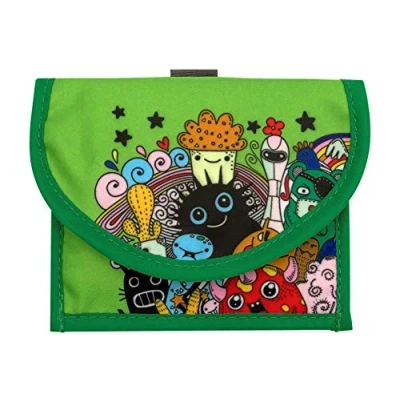 Image of WEDO 2413104 Monster Neck Pouch with Coin Compartment and Ticket Pocket Green