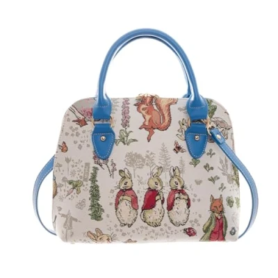 Image of Signare Peter Rabbit Design Tapestry Top Handles Bag Shoulder Crossbody Convertible Handbag for Women