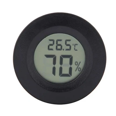 Image of Tnfeeon Mini Thermometer Hygrometer for Reptile Electronic Digital LCD Pet Humidity Temperature Meter Incubators Indoor Breeding Box Weather Station Greenhouse Basement(Black)