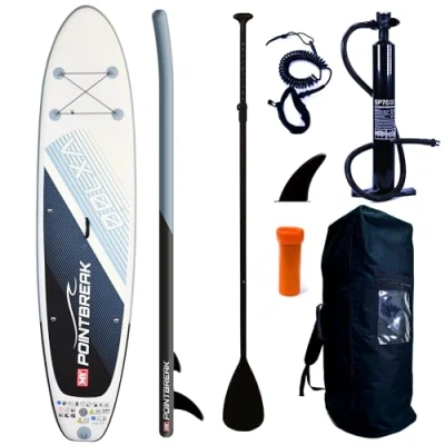 Image of M.Y Point Break Paddle Boards 10ft 6in Inflatable Stand Up Board Paddleboard Complete with Full SUP Accessories Package + Rings for Seats