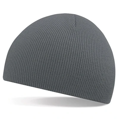 Image of Beechfield Beanie knitted hat in Graphite grey