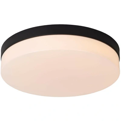 Image of Biskit Modern Flush ceiling light Bathroom Ø 34,5cm LED 1x24W 2700K IP44 Black