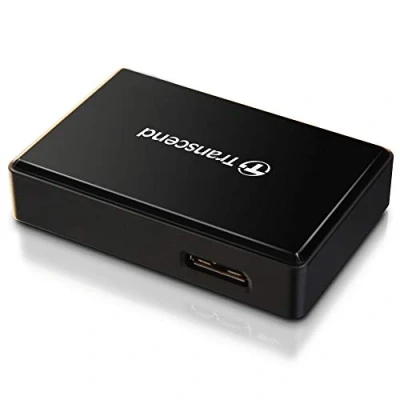 Image of Transcend Multifunctional card Reader in Black (with a SD, microSD and CompactFlash slot) USB 3.1 Gen 1 TS RDF8K2