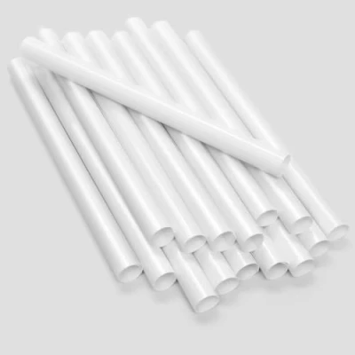 Image of Radiator Pipe Covers White, Insulation 15mm; 19.5cm Long Snap On PVC Plastic Cover; Pack of 8 Customizable Collars or Sleeves