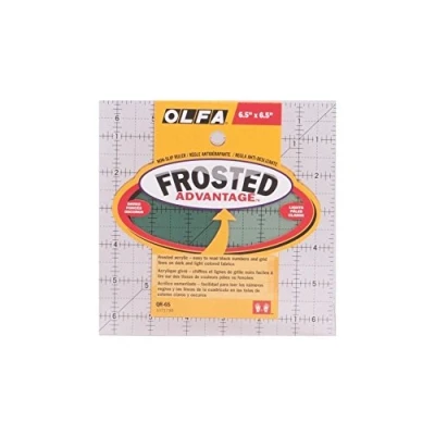 Image of OLFA Frosted Advantage Non Slip Ruler &quot;The Compact&quot; 6 1/2&quot;X6 1/2&quot;