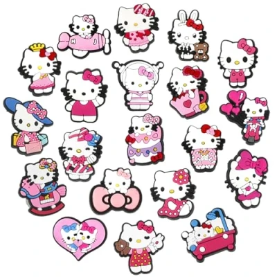 Image of 20pcs Shoe Charms for Kids,Kity Croc Charms, Waterproof Anime Decoration Charm, DIY Accessories Charm kids Party Favors
