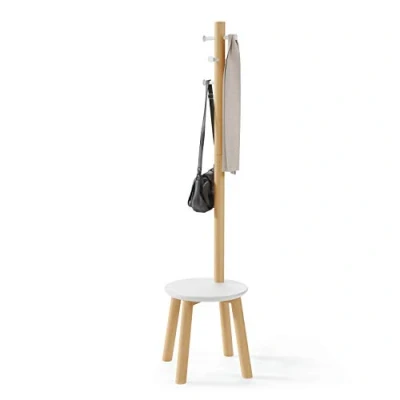 Image of Umbra Pillar Stool and Coatrack, white