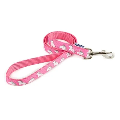 Image of Ancol Patterned Collection Unicorn Lead 1mx19mm,pink