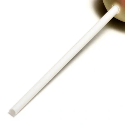Image of x50 292mm x 6mm White Plastic Lollipop Sticks Dowels Dowelling Supports Cake Pillars