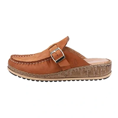 Image of Hush Puppies Women&#039;s Sorcha Mule Slide Sandal, Tan Nubuck, 3 UK