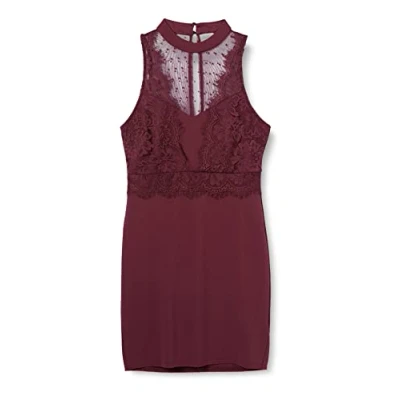 Image of New Look Women&#039;s 5481686 Party Dress, Red(Dark Burgundy), 12