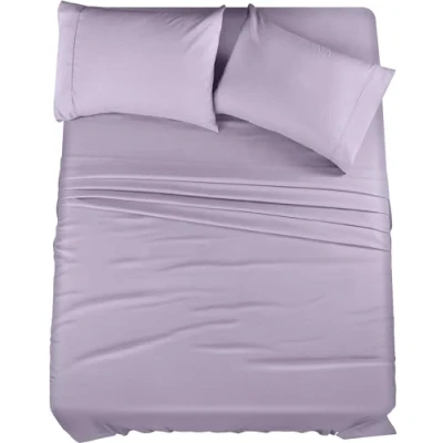 Image of Utopia Bedding King Bed Sheets Set 4 Piece Brushed Microfiber Shrinkage and Fade Resistant Easy Care (King, Lavender)