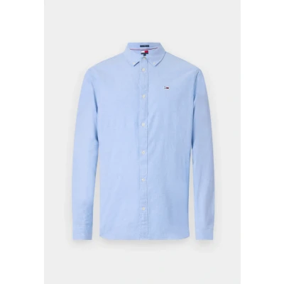 Image of Tommy Jeans Men&#039;s Tjm Slim Stretch Oxford Shirt Dm0dm09594 T Shirt, Perfume Blue, XL