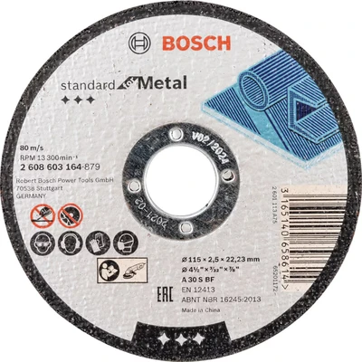 Image of Bosch 1x PRO Metal Longlife Cutting Disc for Small Angle Grinder and Bore 22.23 mm (for Steel, Ø 115 mm, Professional Accessory Grinder)