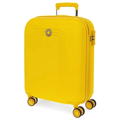 Image of Movom Riga Yellow Cabin Suitcase 40x55x20 cm Rigid ABS Combination lock 37 Litre 3 Kg 4 Double Wheels Hand Luggage