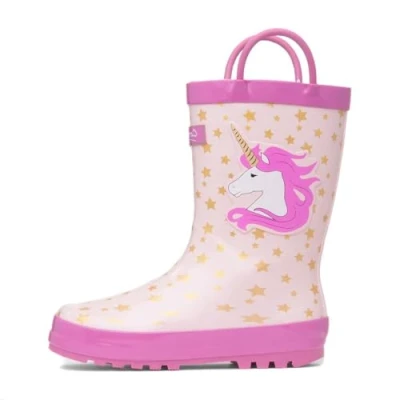 Image of Cotswold Childrens Unisex Puddle WATERPROOF Wellington Junior Girls Pink Rubber Size UK 10 Kids