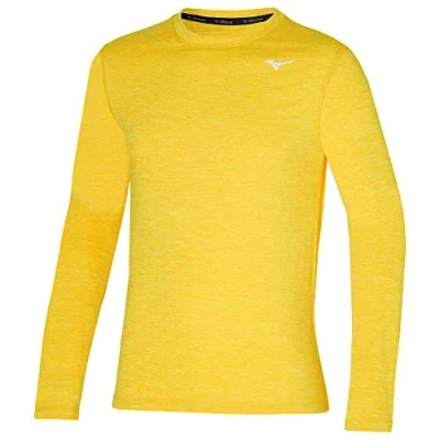 Image of Mizuno Men&#039;s Impulse Core Ls Tee Long Sleeve T Shirt, Racing Yellow, M