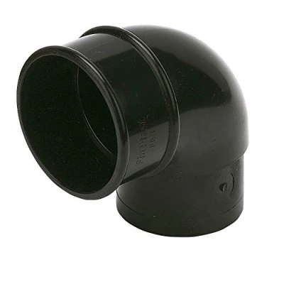 Image of FLOPLAST 68mm Round Gutter Pipe 92.5 Degree Offset Bend Black
