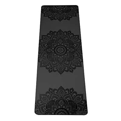 Image of YOGA Design LAB The Infinity Mat Luxurious Non Slip Provides Unparalleled Grip to Support and Align You Beautifully Eco Friendly 4 Colors w/Carrying Strap! (Mandala Charcoal, 5mm)