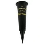 Image of In Loving Memory Husband grave flower vase funeral spike