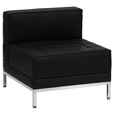 Image of Flash Furniture Hercules Imagination Series Contemporary LeatherSoft Middle Chair, Leather, Black, Set of 1