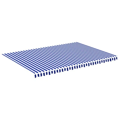 Image of vidaXL Replacement Fabric for Awning Blue and White 5x3.5 m