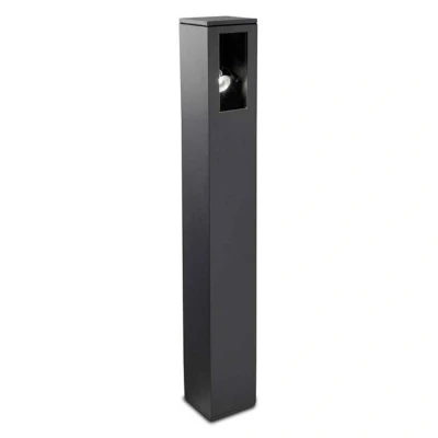 Image of Way 1 Light Outdoor Tall Bollard Urban Grey IP65, GU10