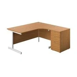 Image of 1600X1200 Single Right Hand Radial Desk Nova Oak White