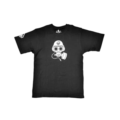 Image of HAZARD 4 Men&#039;s APRG BLK L Special Forces Gas Mask: Graphic Tee Black (Large)