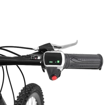 Image of E Bike Throttle Twists, Grip Waterproof LCD Screen Twist Accelerator Handle Grips and Bent Cable Set for Electric Cars (36V)