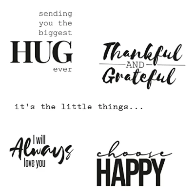 Image of Sizzix Clear Stamps 5PK Sunnyside Sentiments #7 by Pete Hughes 665409 Chapter 3 2022, Multicolor, One Size
